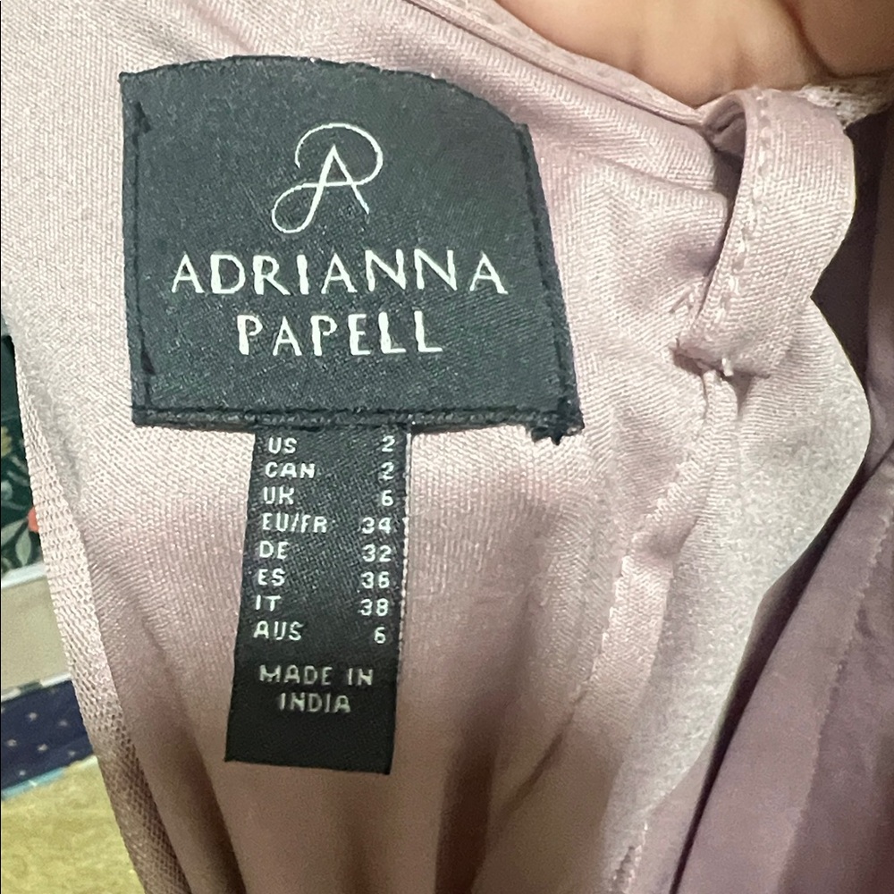 Adrianna Papell Elegant Embroidered Mauve Dress - Picture 2 of 7